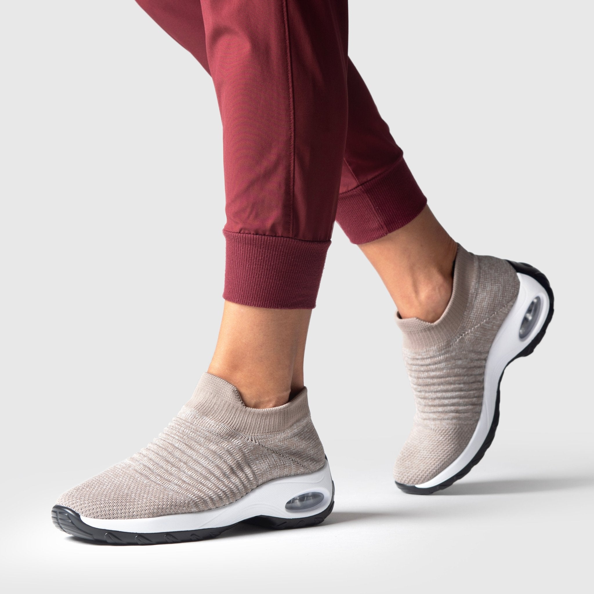 Atmungsaktive Slip-On Stretch Schuhe - Khaki