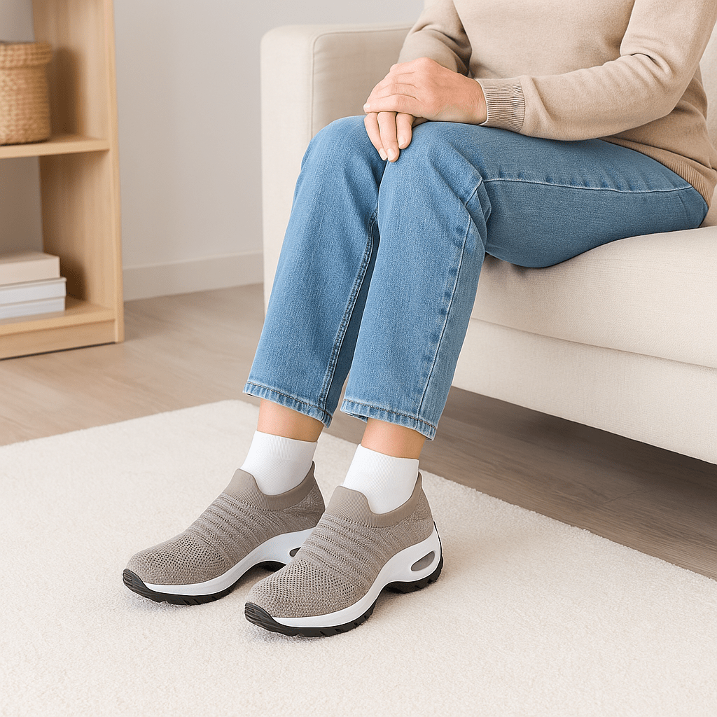 Atmungsaktive Slip-On Stretch Schuhe - Khaki