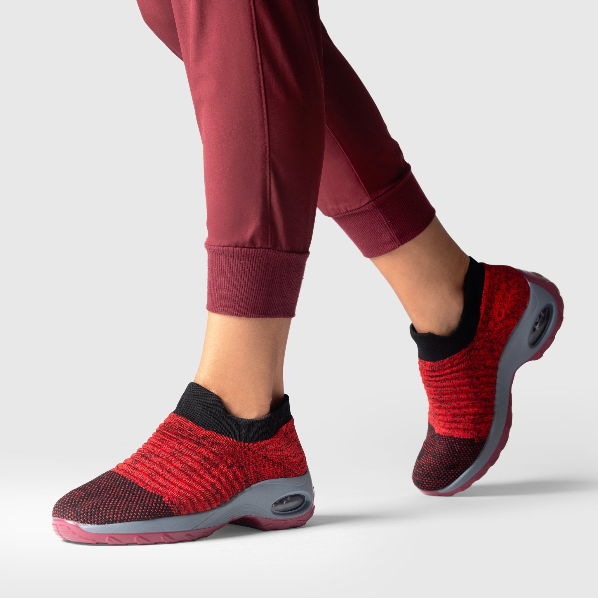 Atmungsaktive Slip-On Stretch Schuhe - Rot