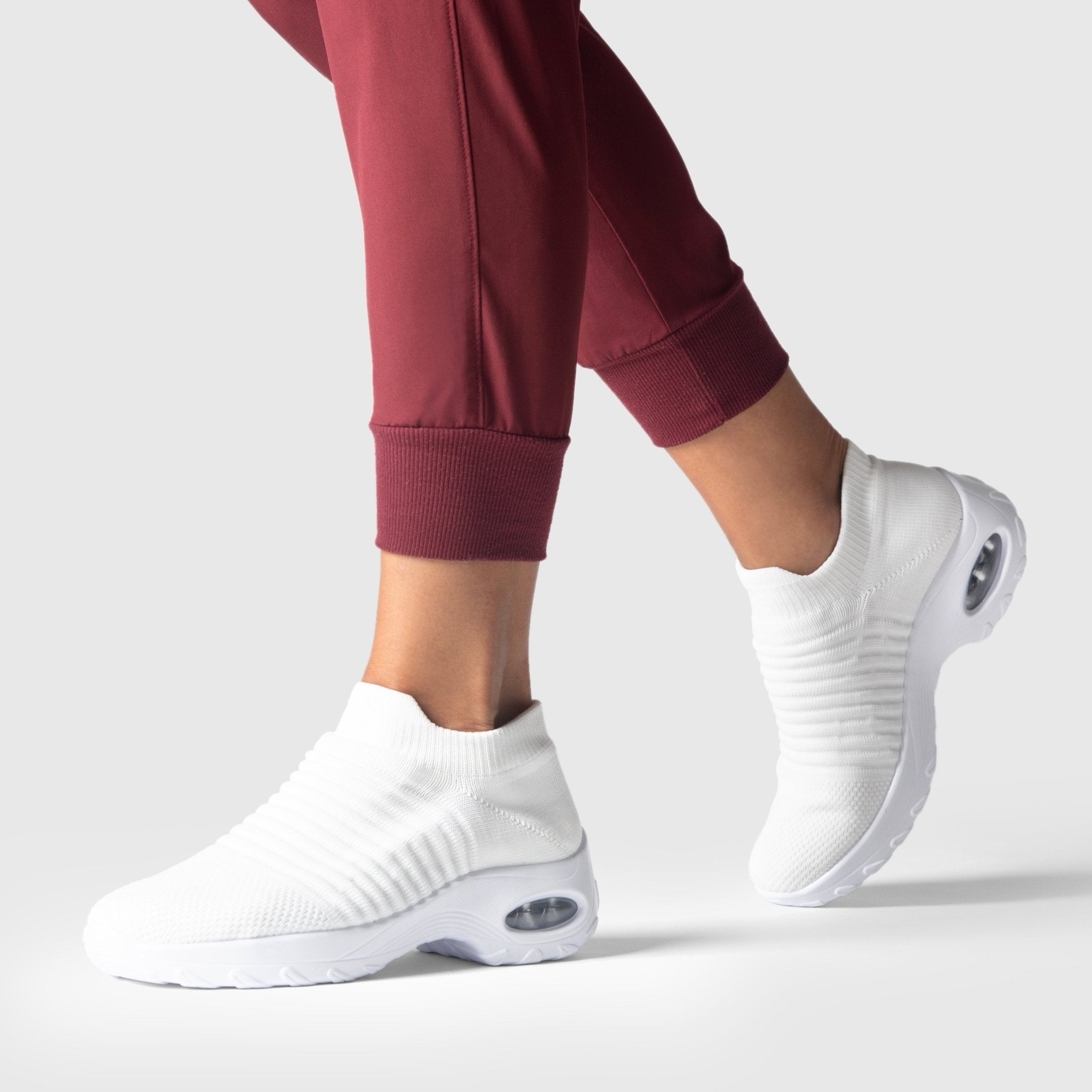 Atmungsaktive Slip-On Stretch Schuhe - Weiß
