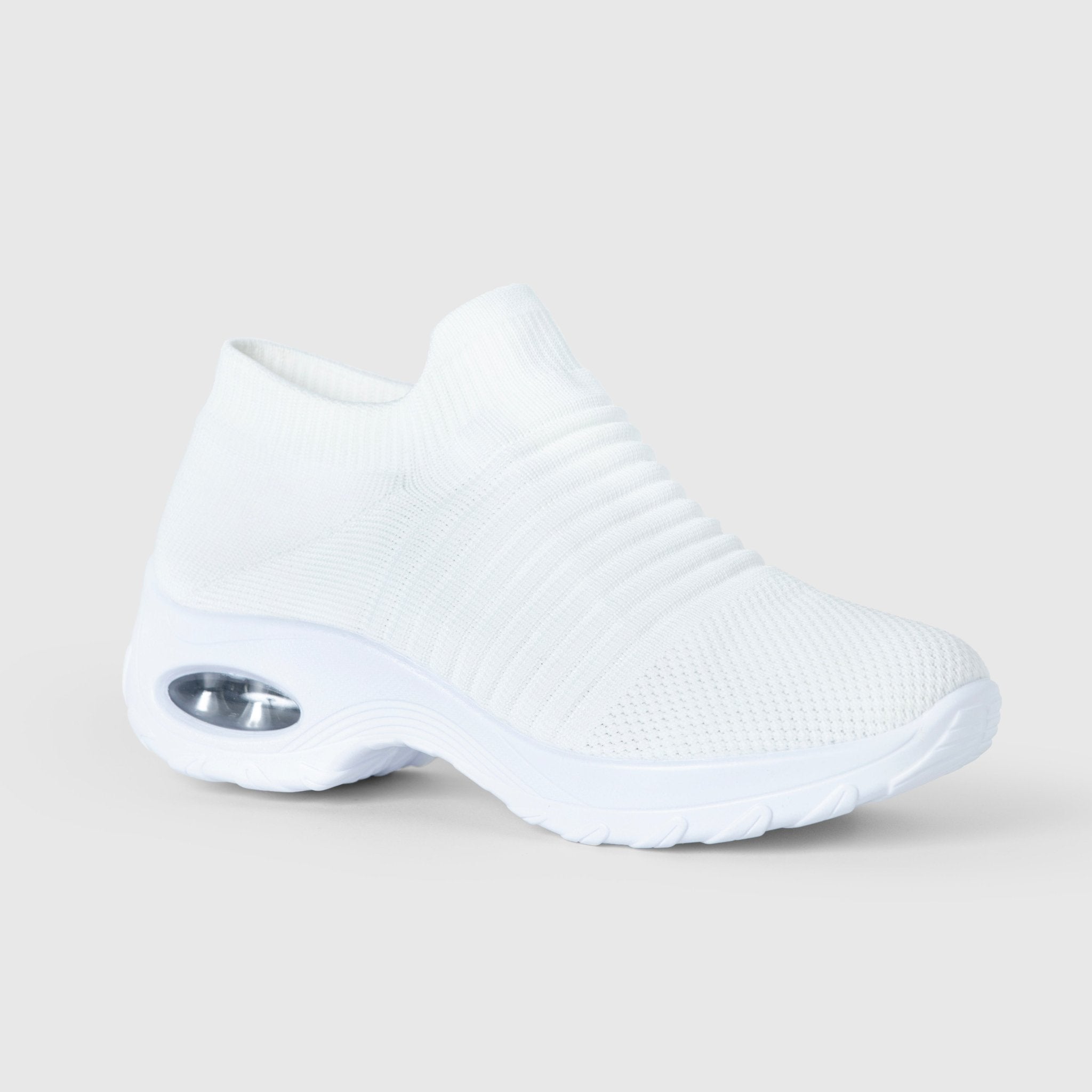 Atmungsaktive Slip-On Stretch Schuhe - Weiß