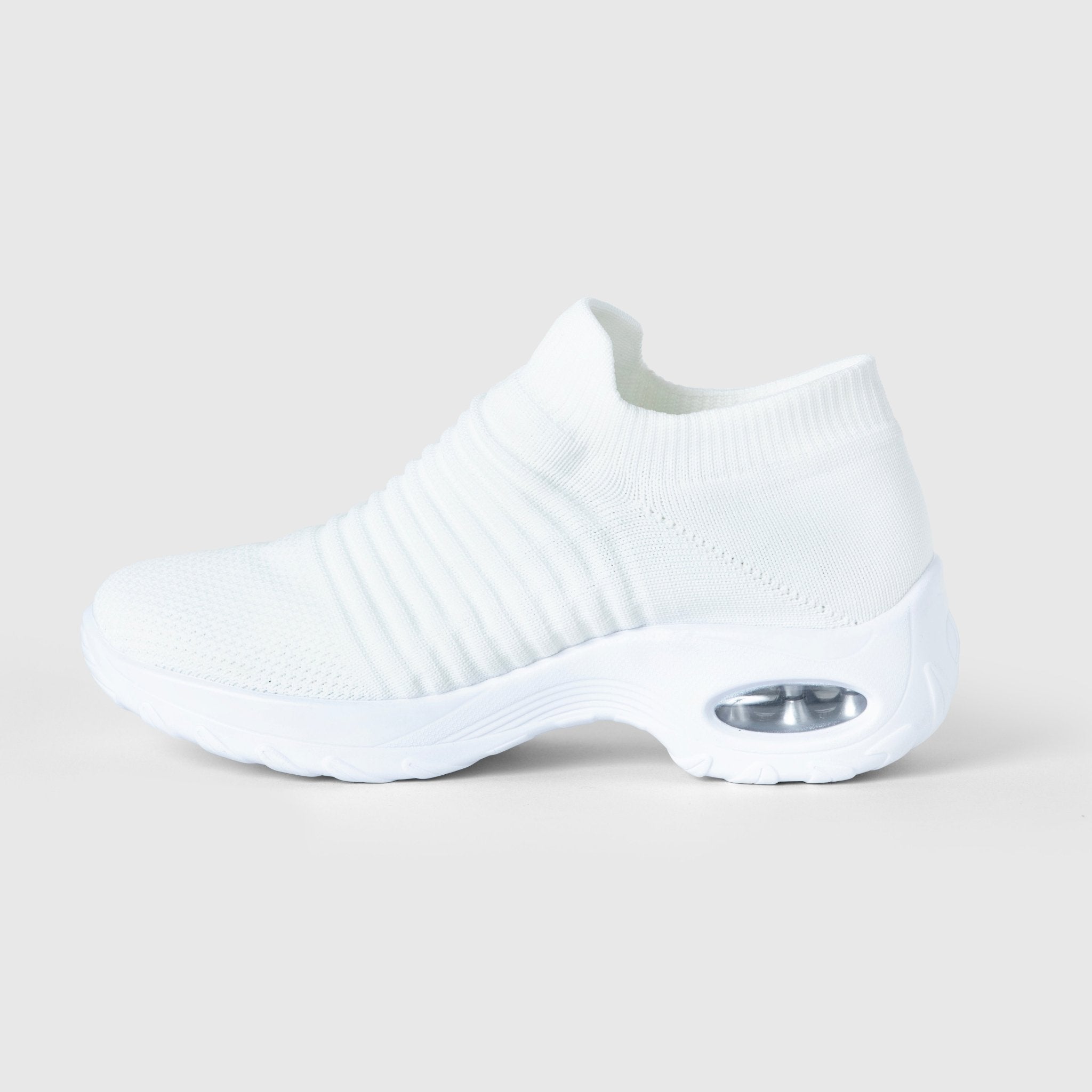 Atmungsaktive Slip-On Stretch Schuhe - Weiß
