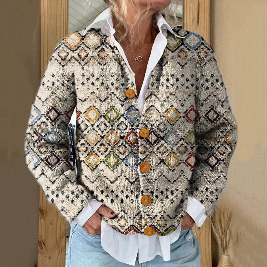 Etta | Beige Strickjacke