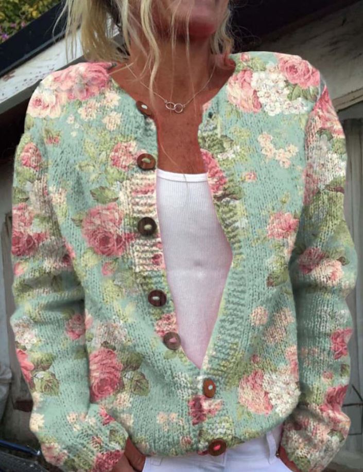 Merryn | Strickjacke mit Blumenmuster
