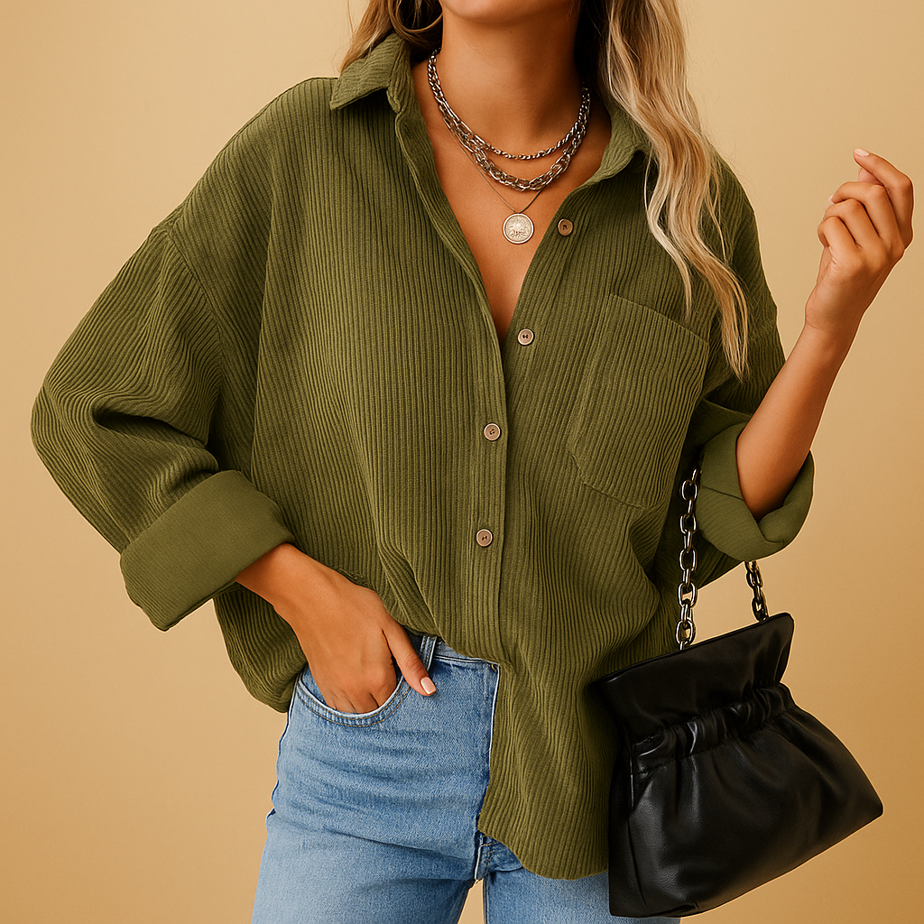 Corduroy gestrickte Jacke für Damen | Annelies