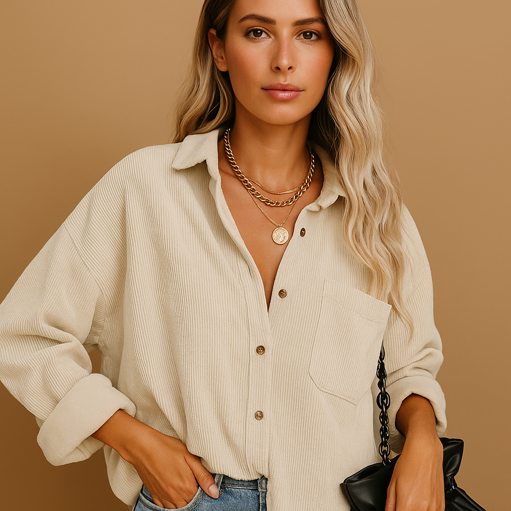 Corduroy gestrickte Jacke für Damen | Annelies