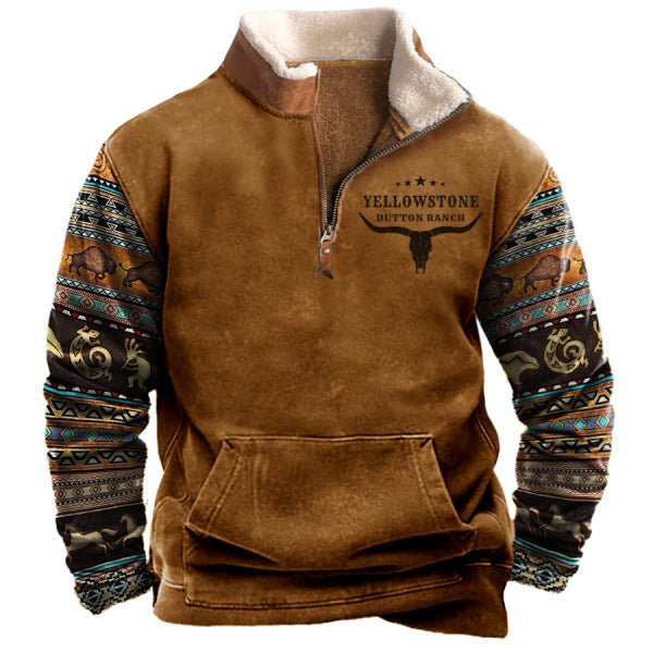 Dutton – Gefütterter Fleecepullover mit Musterärmeln