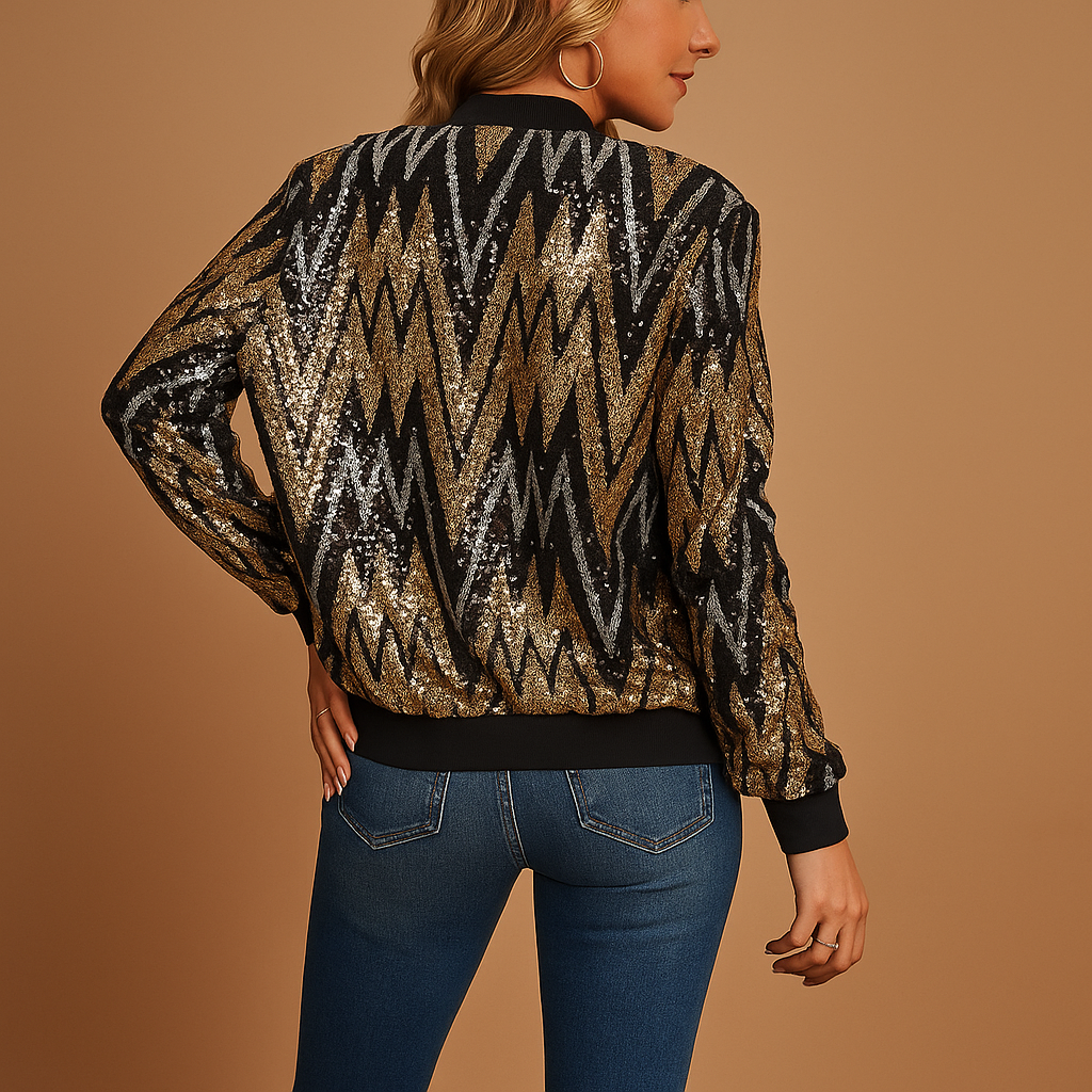 Eleganter goldener Statement-Mantel für Damen | Livia