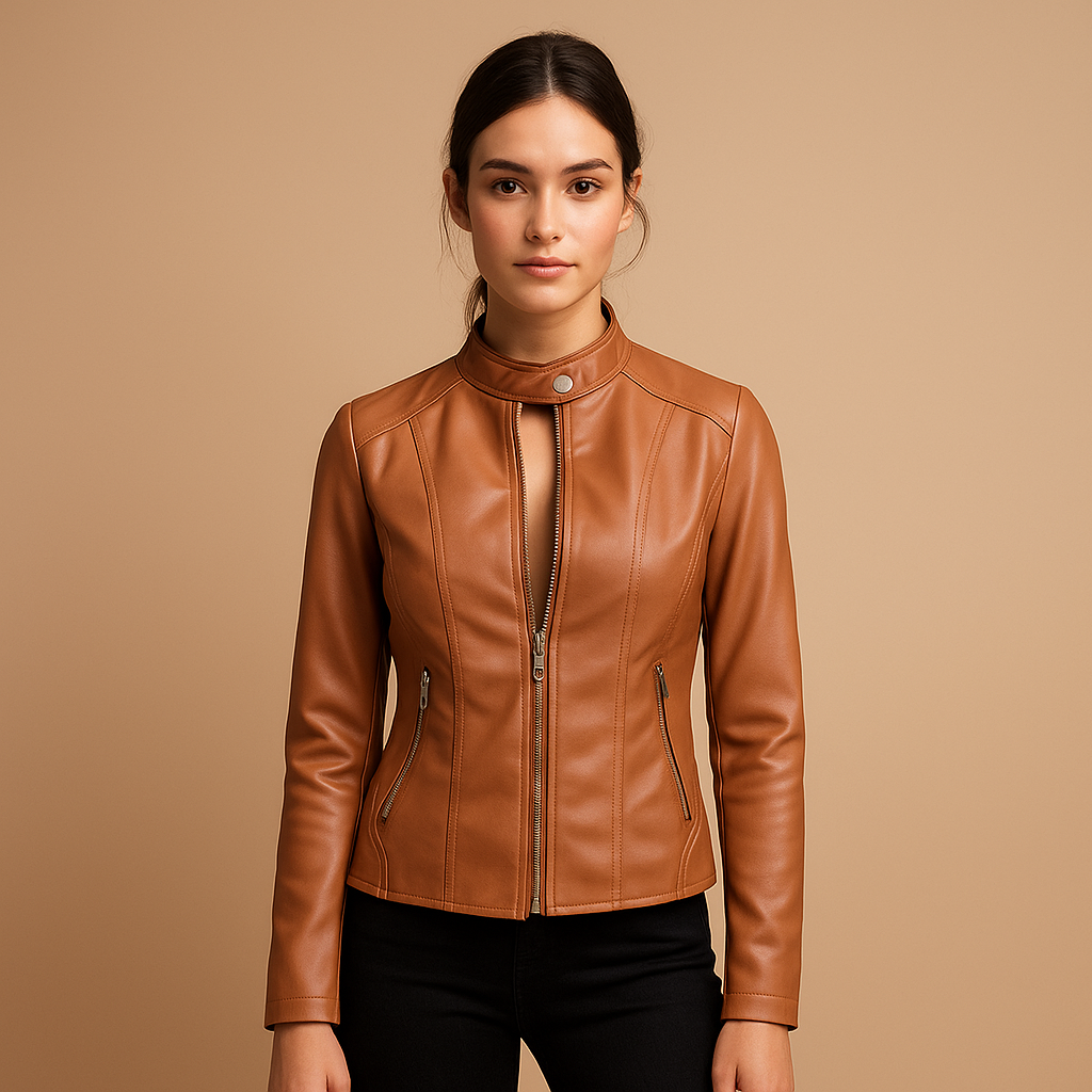 Faux Leder Bikerjacke für Damen | Mila