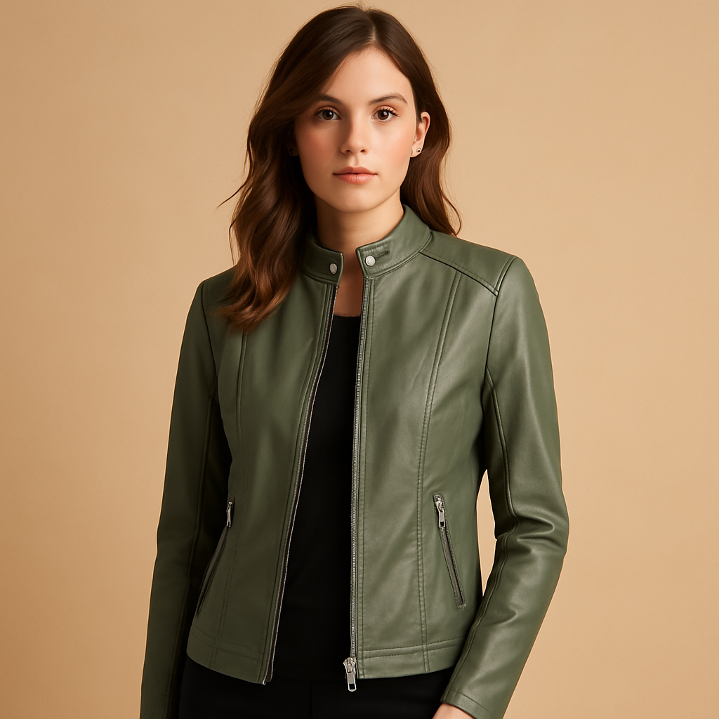 Faux Leder Bikerjacke für Damen | Mila