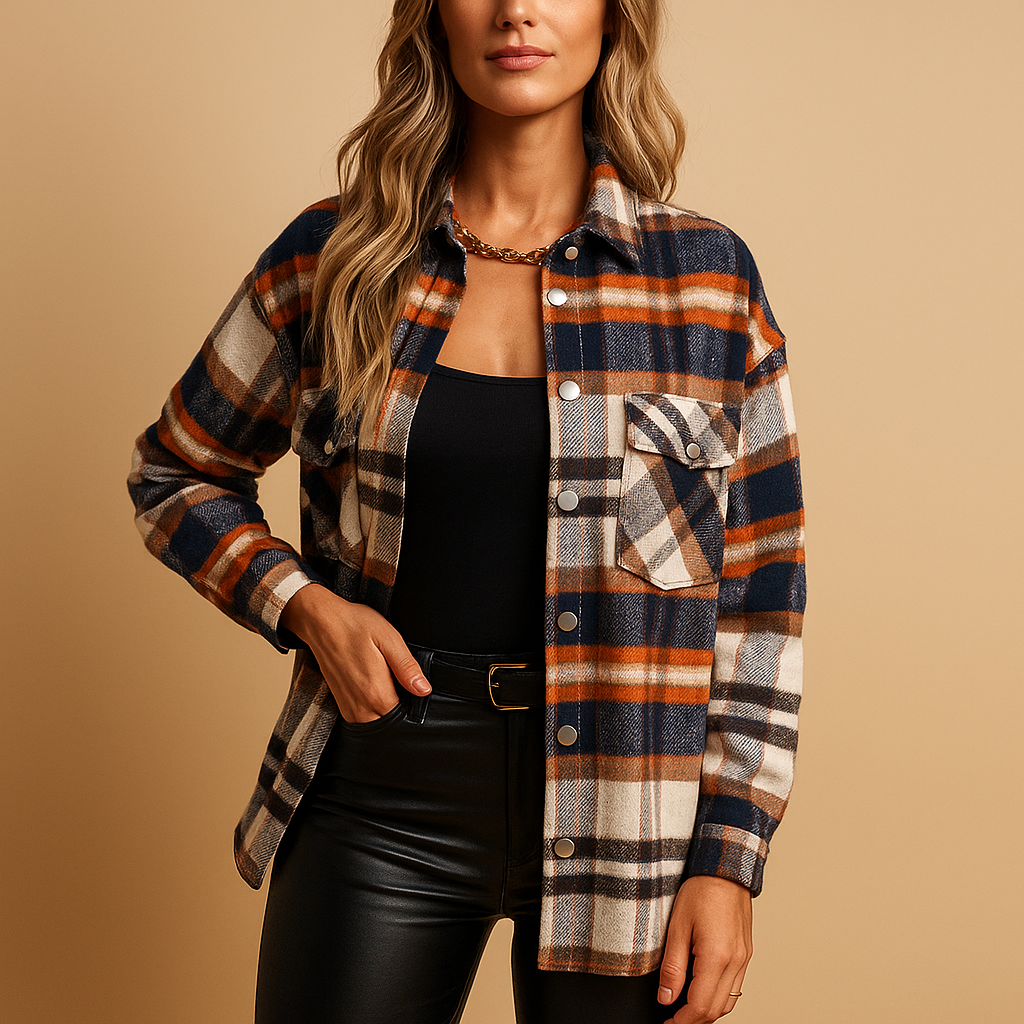 Karierter warmer Mantel für Damen | Marit