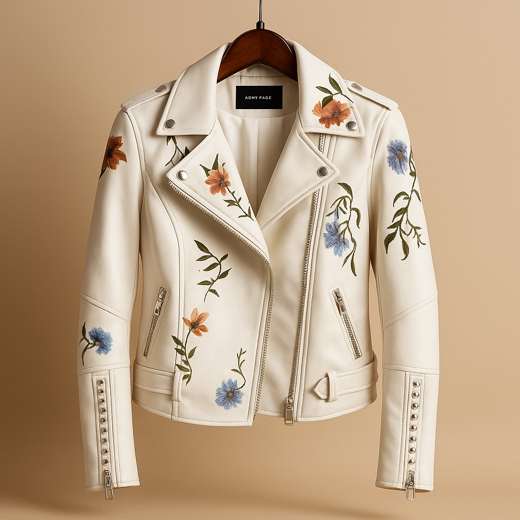 Tailliertes Lederjacke mit Reißverschlusstaschen für Damen | Yara