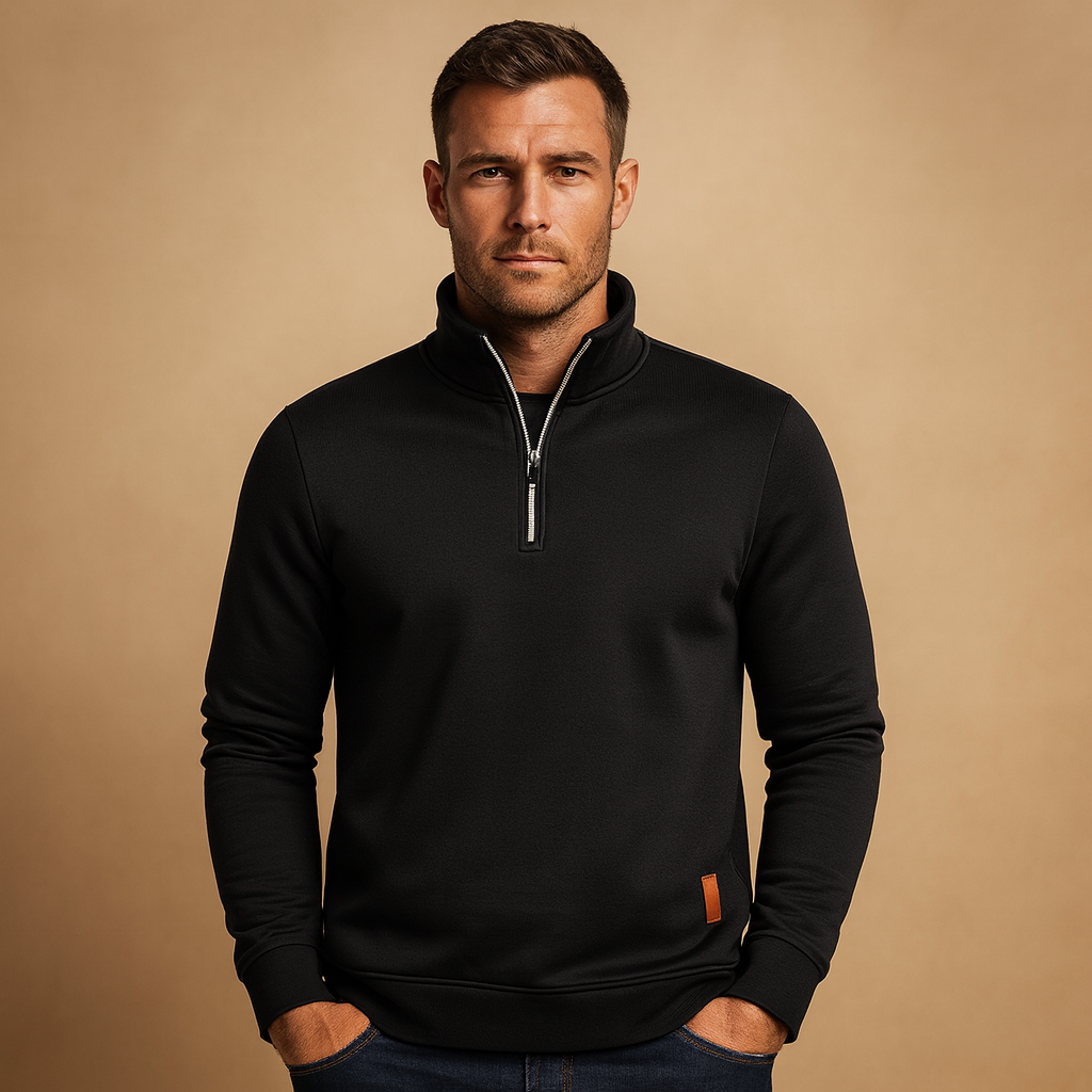 Herren Zip-Pullover im lässigen Schnitt mit modernem Design