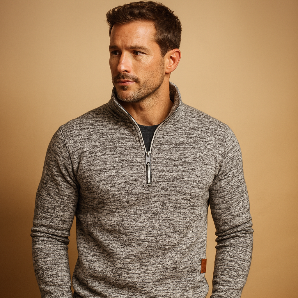 Herren Zip-Pullover im lässigen Schnitt mit modernem Design