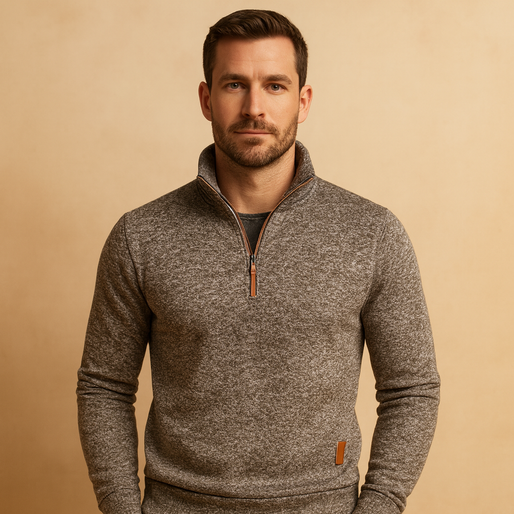 Herren Zip-Pullover im lässigen Schnitt mit modernem Design