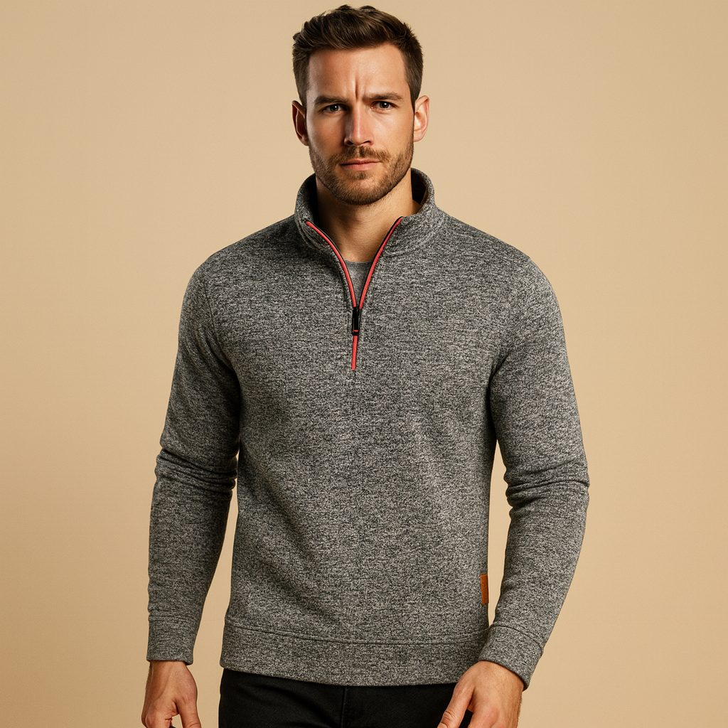 Herren Zip-Pullover im lässigen Schnitt mit modernem Design