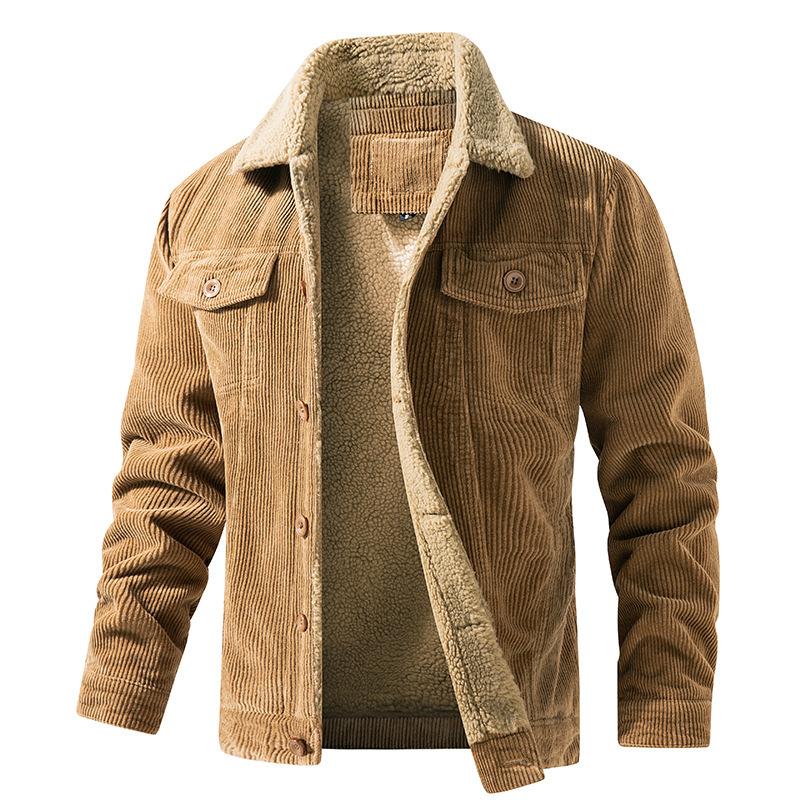 Mason™ Warme Plüschkragen Cordjacke