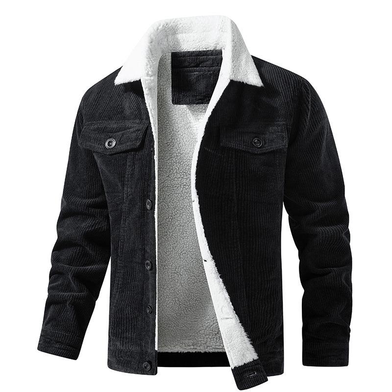 Mason™ Warme Plüschkragen Cordjacke