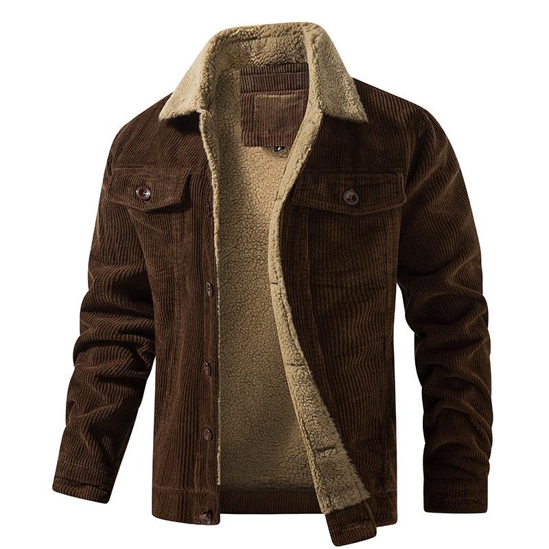 Mason™ Warme Plüschkragen Cordjacke