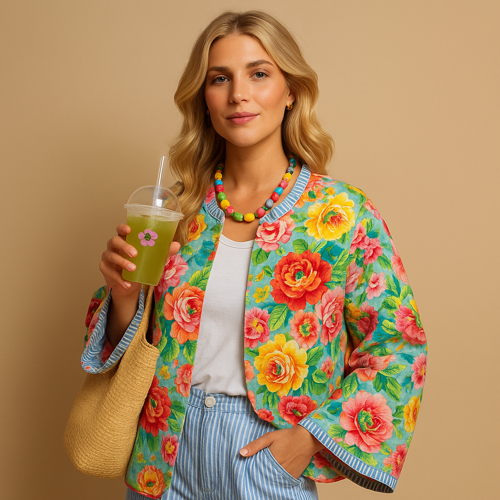 Baumwolljacke mit auffälligem Druck für Damen | Tessa