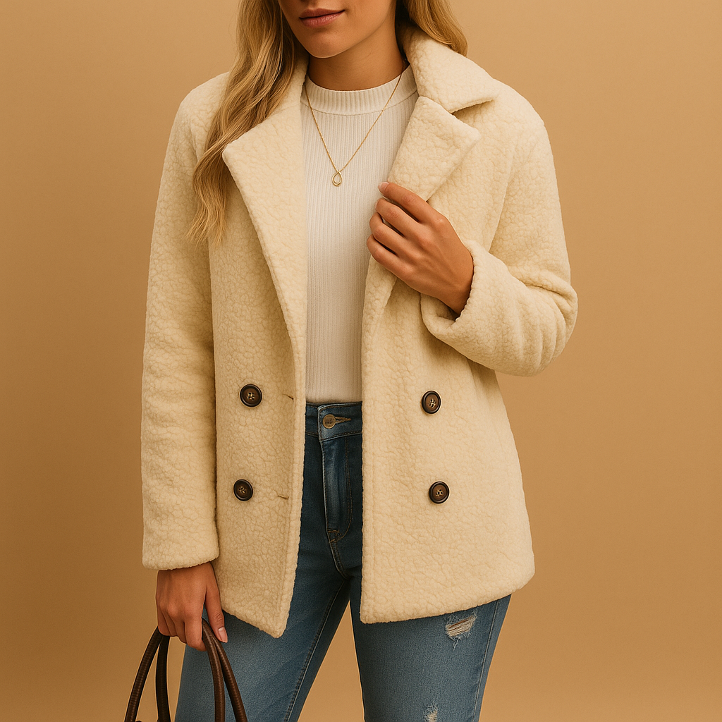 Kurze Winterjacke mit Knopfverschluss für Damen | Lieke