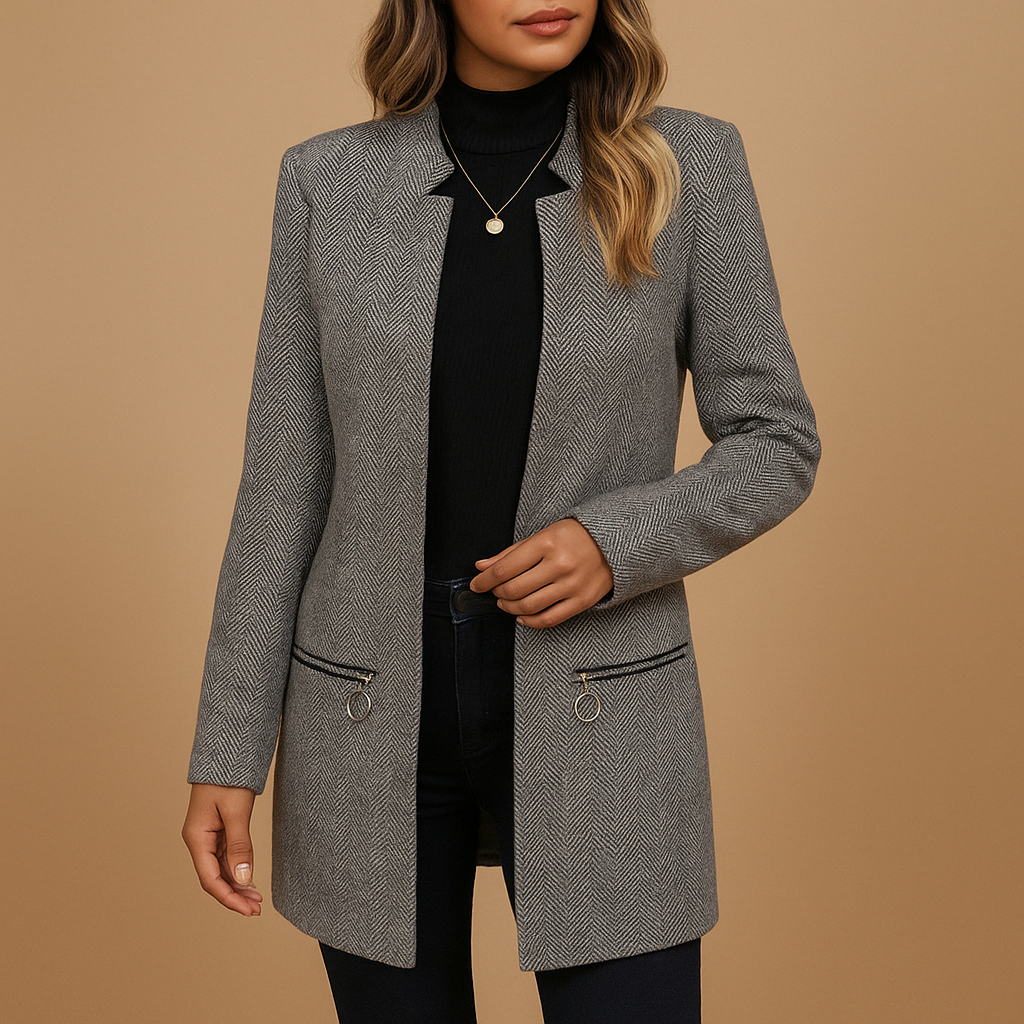 Lange lässige Jacke mit Print für Damen | Evelien