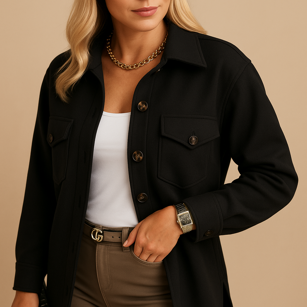 Langer eleganter Wintermantel mit tailliertem Silhouette für Damen | Marieke
