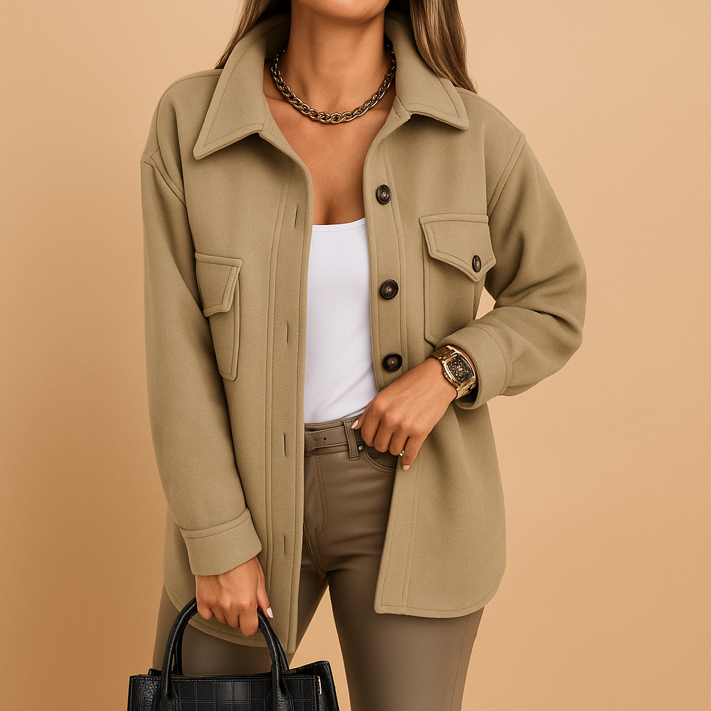 Langer eleganter Wintermantel mit tailliertem Silhouette für Damen | Marieke