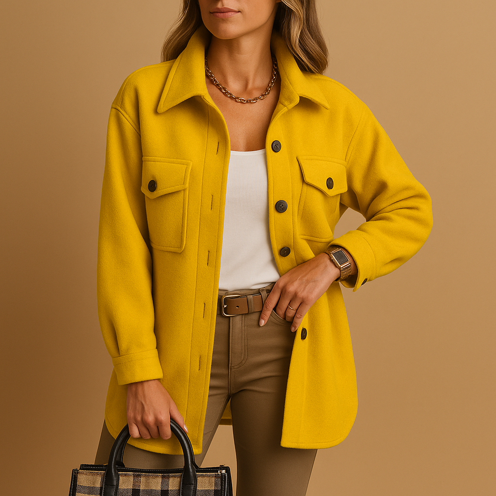 Langer eleganter Wintermantel mit tailliertem Silhouette für Damen | Marieke