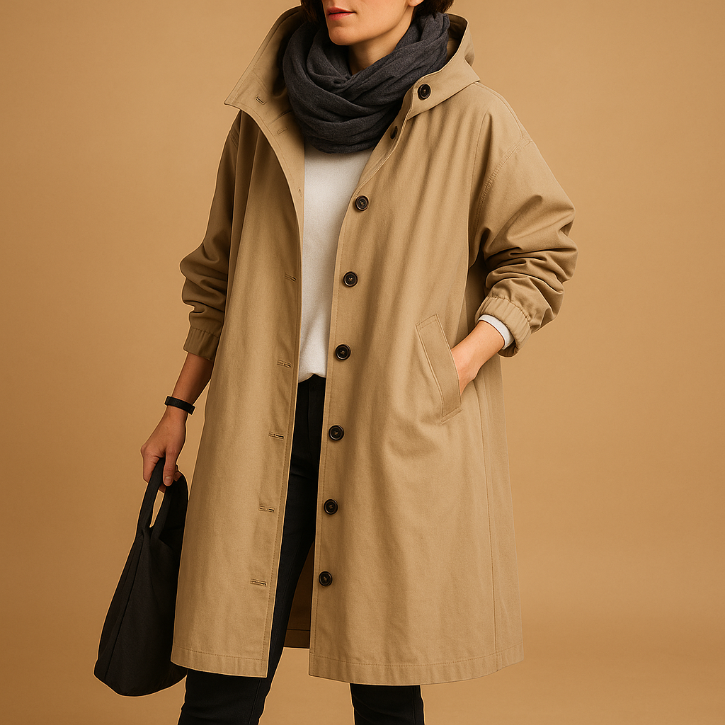 Lange wasserdichte Regenjacke für Damen | Liora