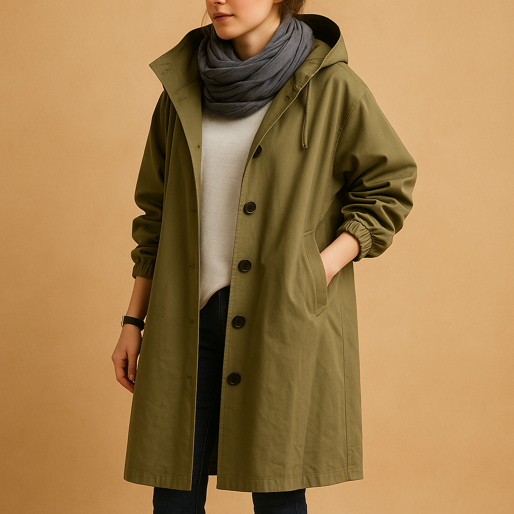 Lange wasserdichte Regenjacke für Damen | Liora