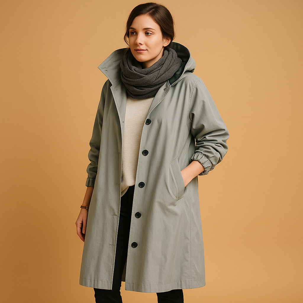 Lange wasserdichte Regenjacke für Damen | Liora