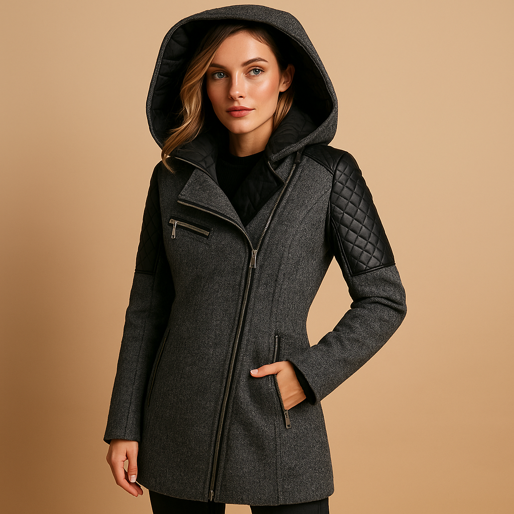 Lange Winterjacke mit Kapuze für Damen | Isa