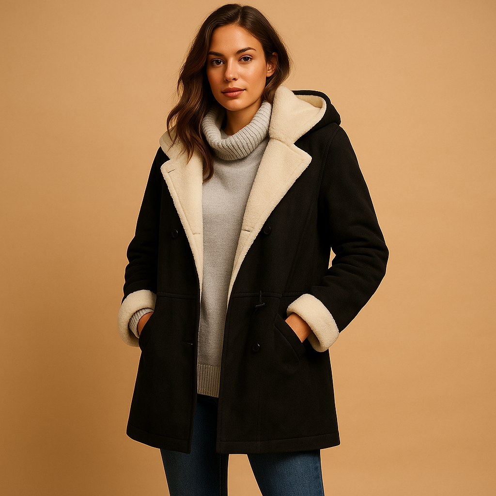 Langer Wintermantel mit Kapuze für Damen | Evelien