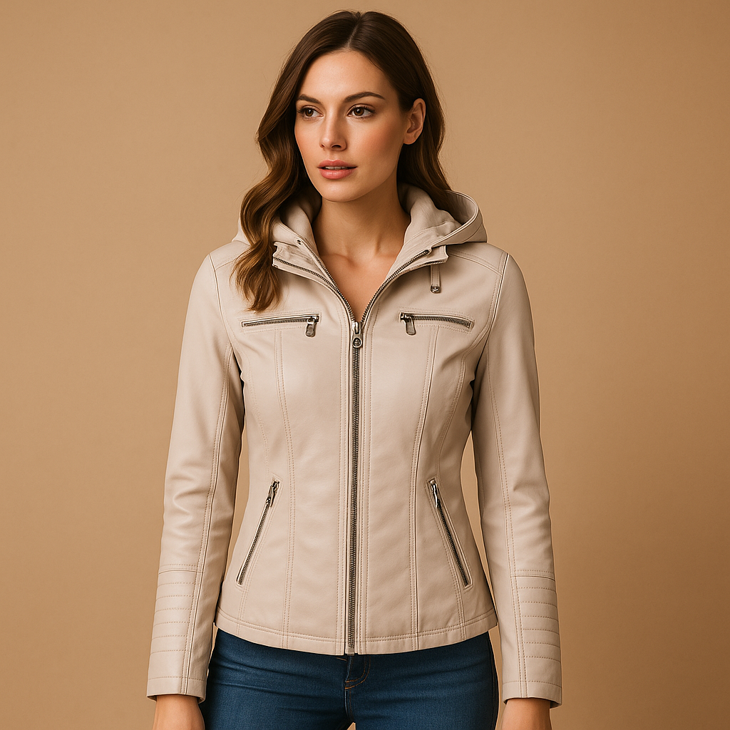 Lederjacke mit Kapuze für Damen | Anouk