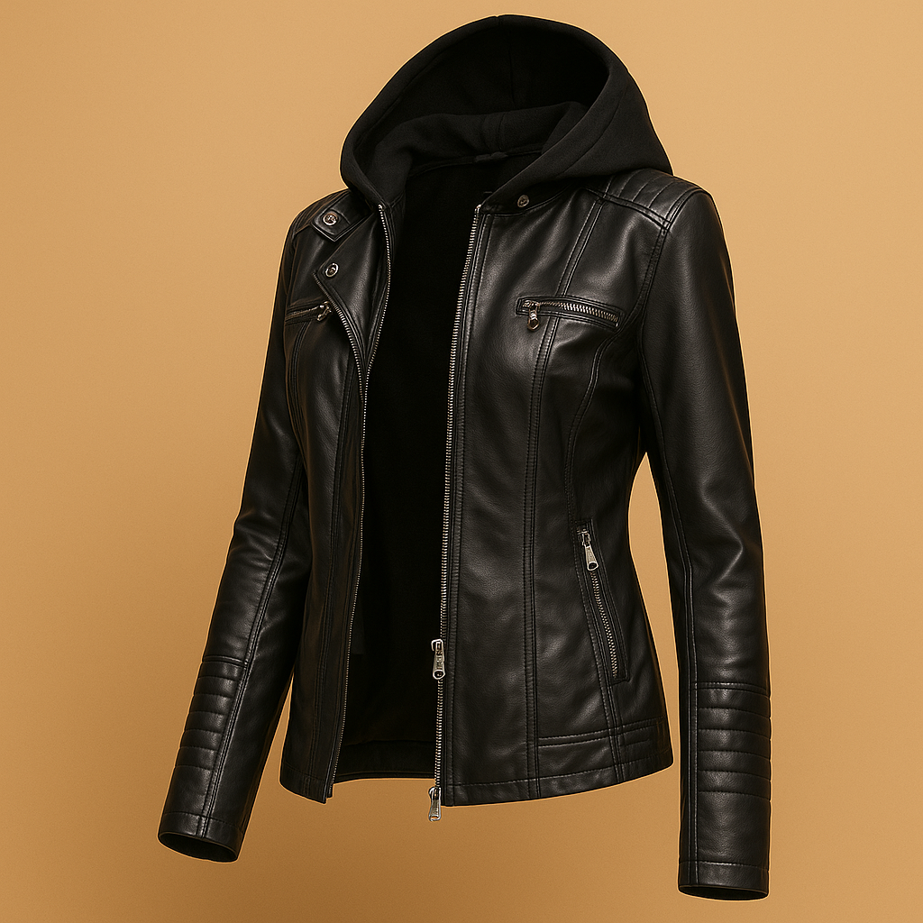 Lederjacke mit Kapuze für Damen | Anouk