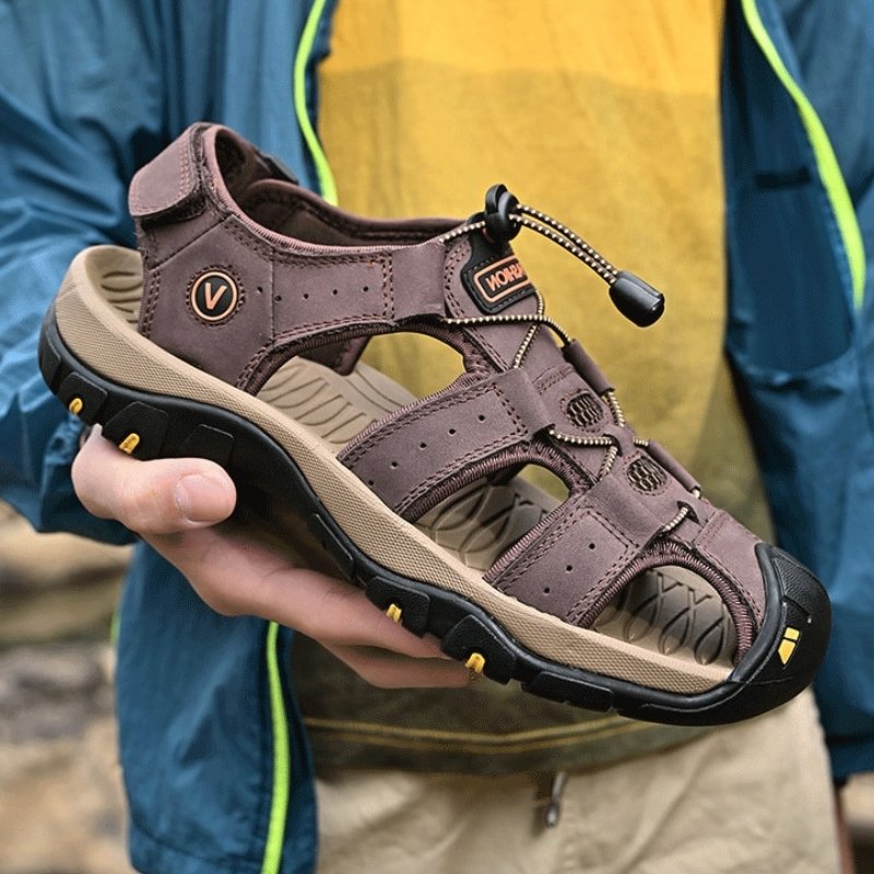 Herren High-Altitude Ortho Sandalen mit Fersenriemen - Kaffee
