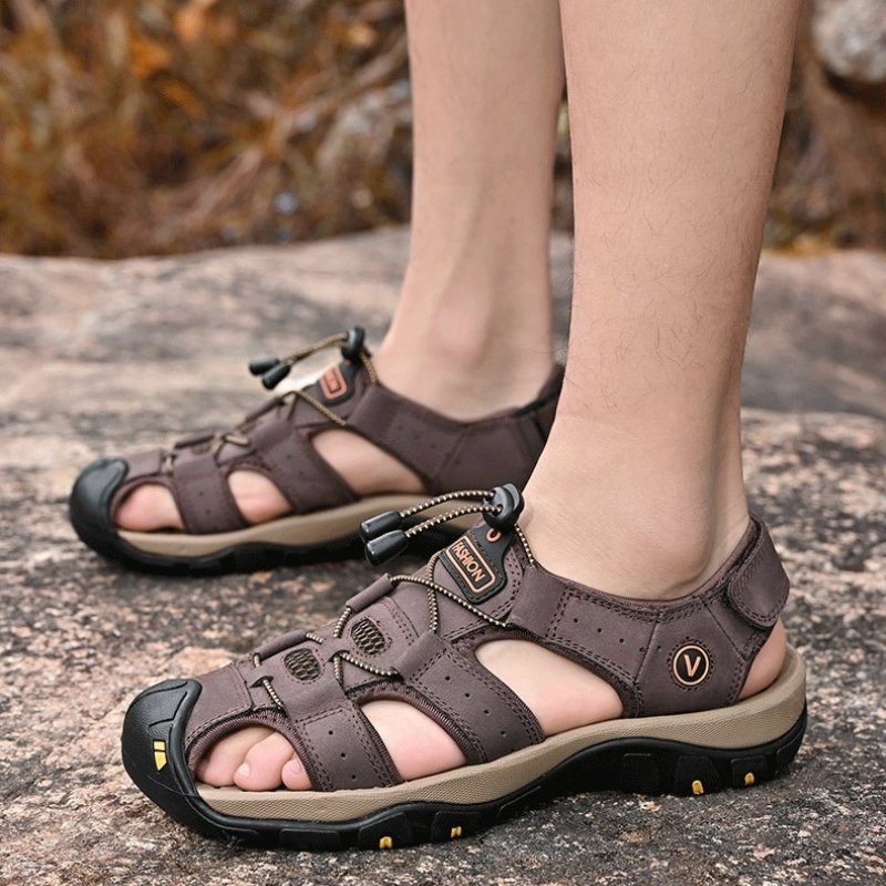 Herren High-Altitude Ortho Sandalen mit Fersenriemen - Kaffee