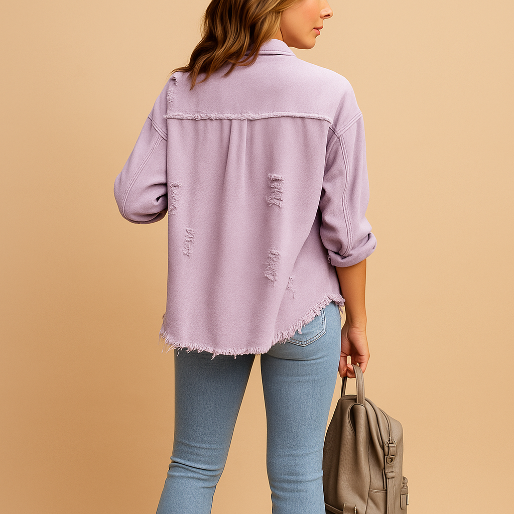 Oversized Jeansjacke mit Vintage-Look für Damen | Yara