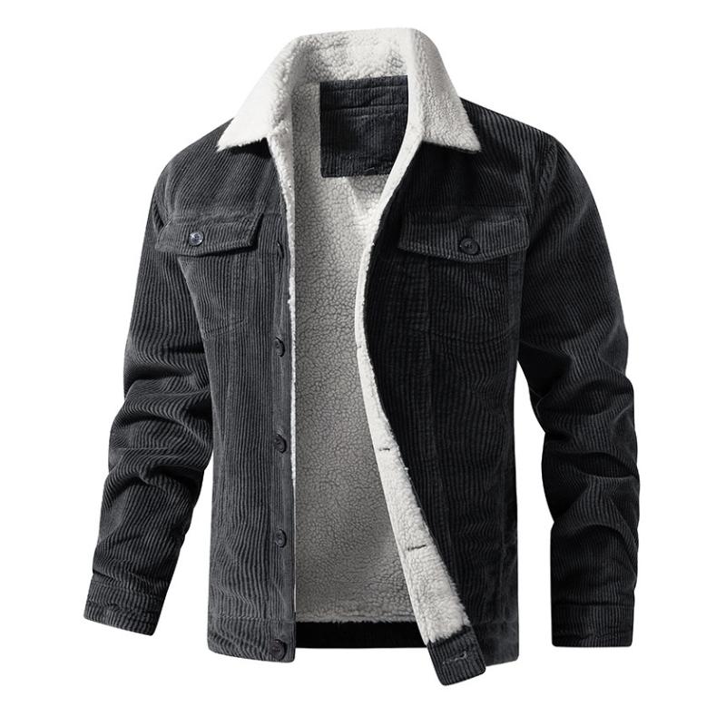 Mason™ Warme Plüschkragen Cordjacke