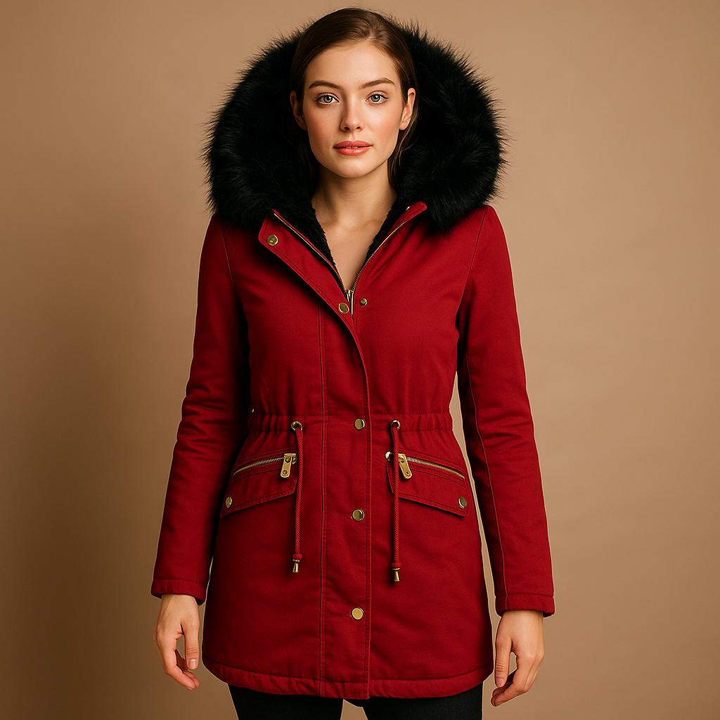 Thermo-Winterjacke mit Kunstfellkapuze für Damen | Anouk