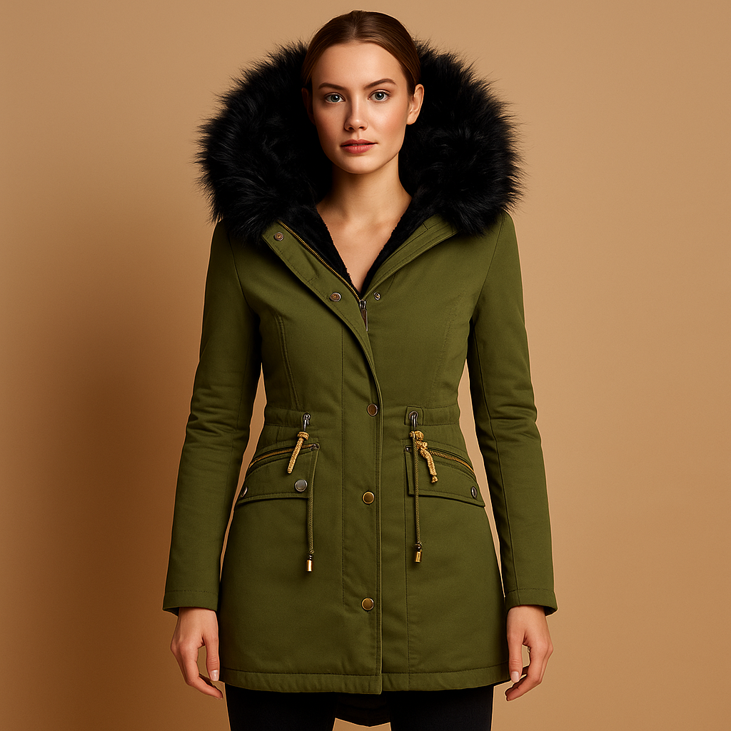 Thermo-Winterjacke mit Kunstfellkapuze für Damen | Anouk